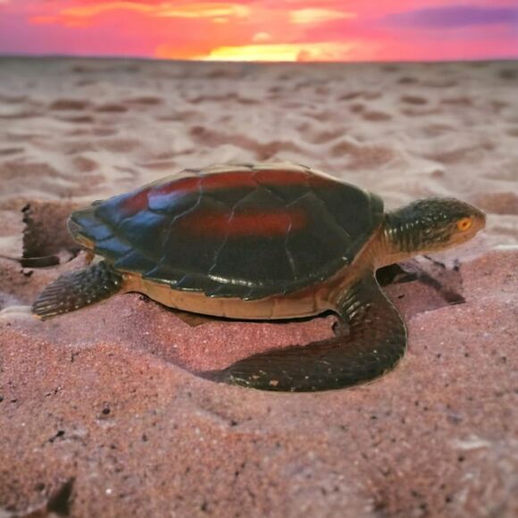 Realistic Sea Turtle Figure Diorama Shadow Box Cake Topper Aquatic Plastic Toy - Picture 15 of 16